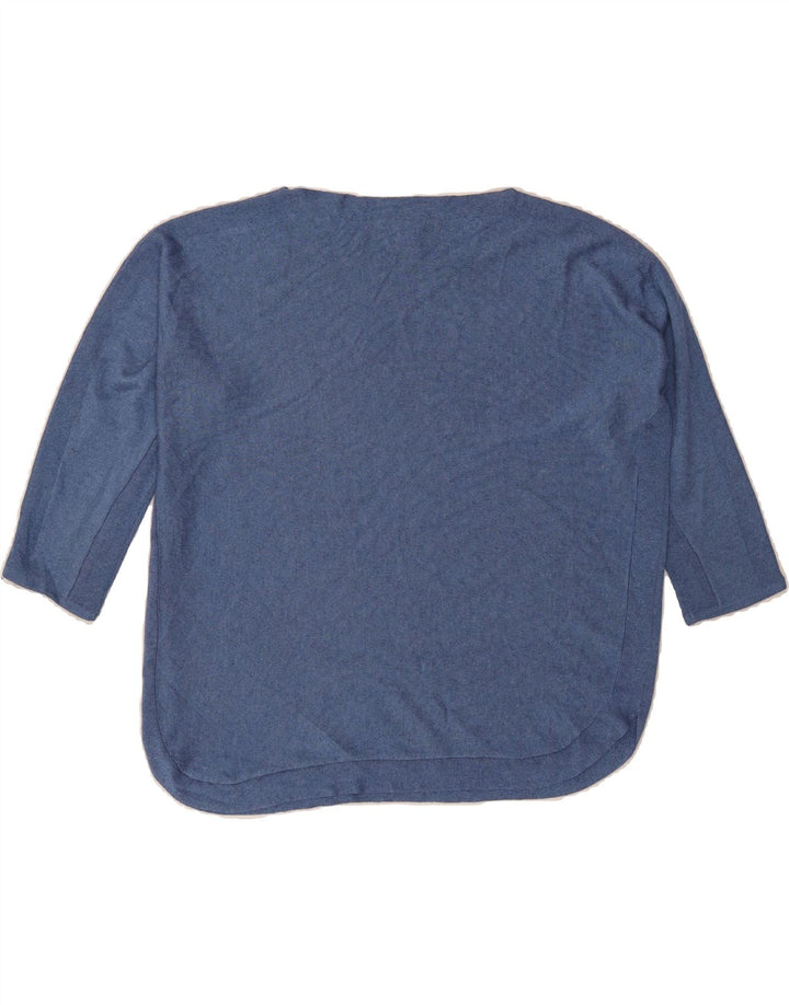 MASSIMO DUTTI Womens Boat Neck Jumper Sweater UK 14 Medium Navy Blue Vintage Massimo Dutti and Second-Hand Massimo Dutti from Messina Hembry 