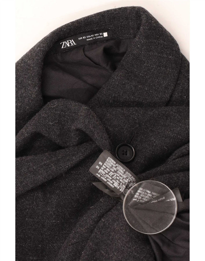 Мужской пиджак Zara на 2 пуговицах EU 52, большая серая полосатая шерсть