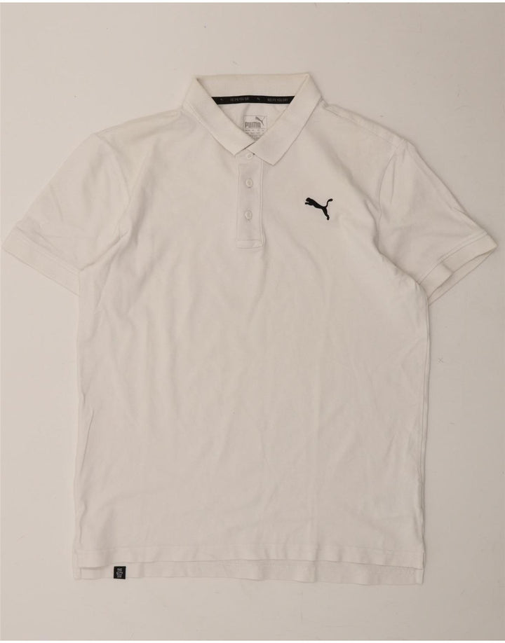 PUMA Mens Polo Shirt Medium White Cotton Vintage Puma and Second-Hand Puma from Messina Hembry 