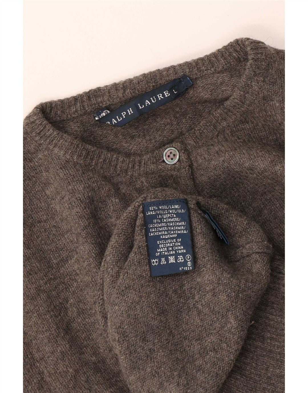 Женский кардиган-свитер Ralph Lauren UK 16, большой серый, шерстяной