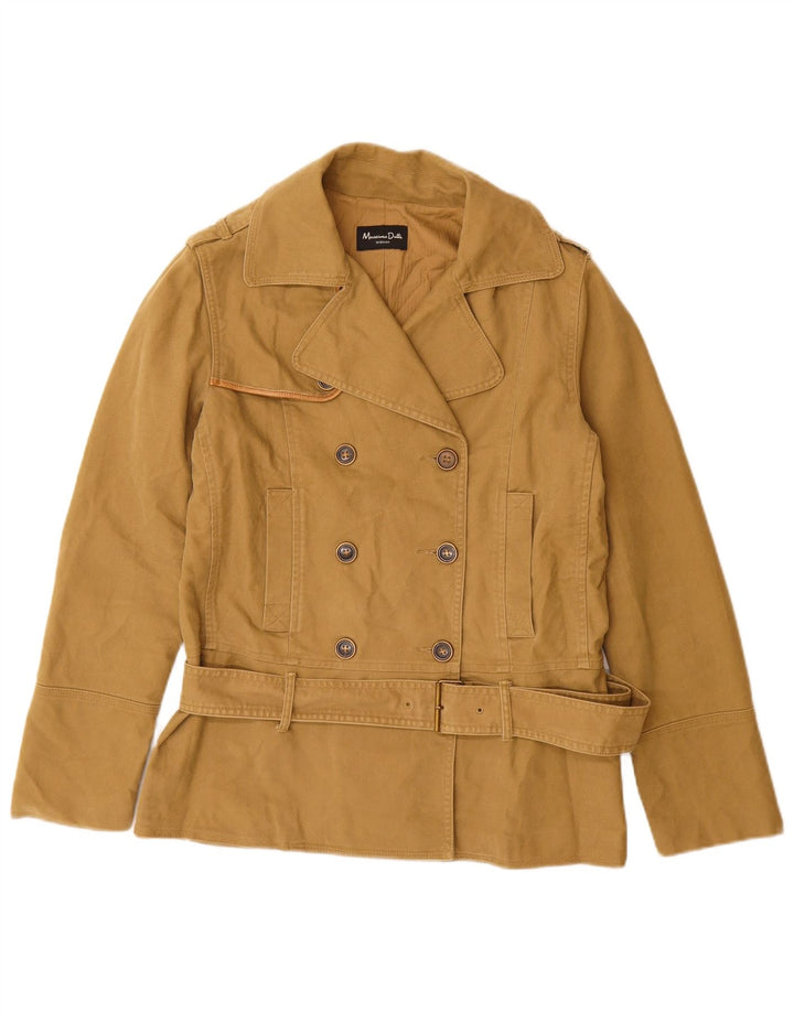 Женское полупальто Massimo Dutti UK 14, средний бежевый, хлопок
