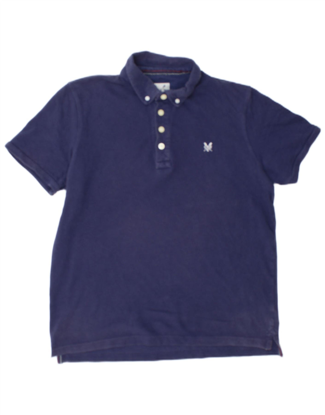 Crew Clothing Мужская рубашка-поло среднего размера, темно-синяя, хлопковая