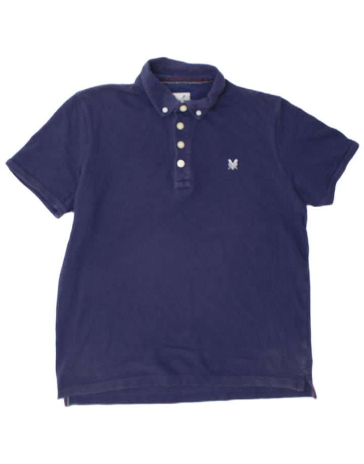 Crew Clothing Мужская рубашка-поло среднего размера, темно-синяя, хлопковая