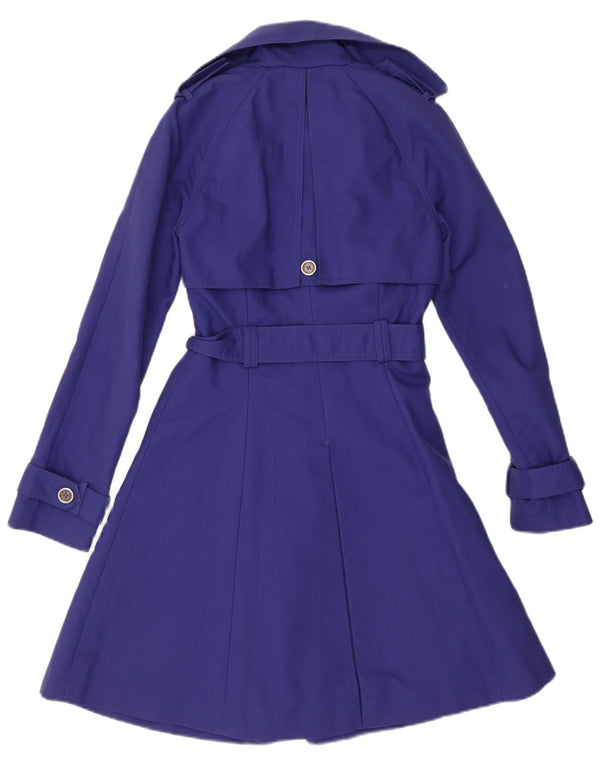 TED BAKER Womens Trench Coat Size 1 XS Purple Cotton