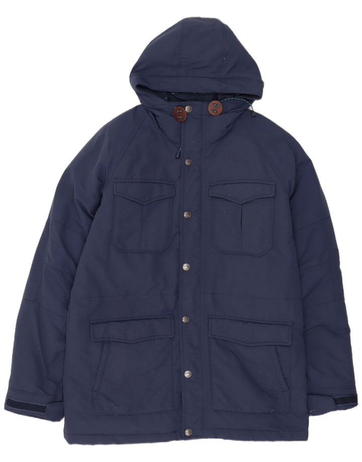 Мужская стеганая куртка с капюшоном LEVI'S UK 38 Medium Navy Blue