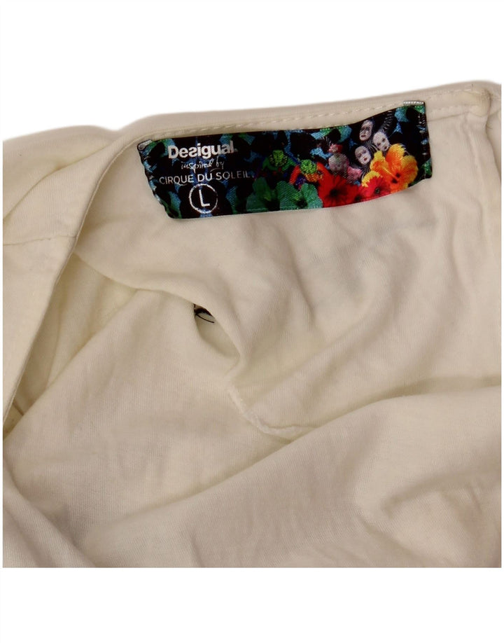 Женский жилет с рисунком DESIGUAL Cirque Du Soleil UK 14, большой белый