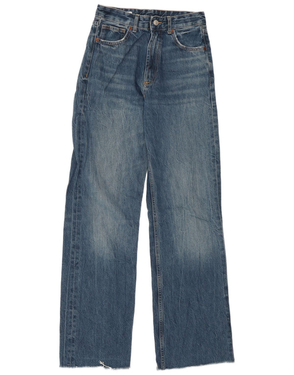 Женские широкие джинсы с высокой талией Zara EU 36 XS W26 L32 синие