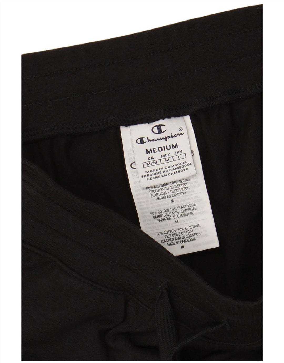 CHAMPION Womens Sport Shorts UK 12 Medium  Black Cotton