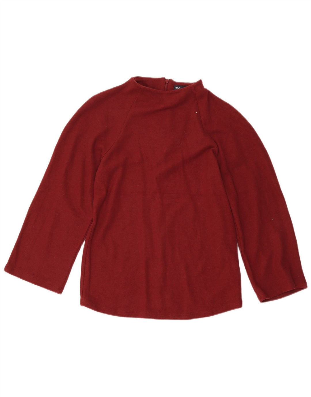 Женский топ Marks & Spencer с рукавом 3/4, Великобритания, 8, маленький бордовый полиэстер