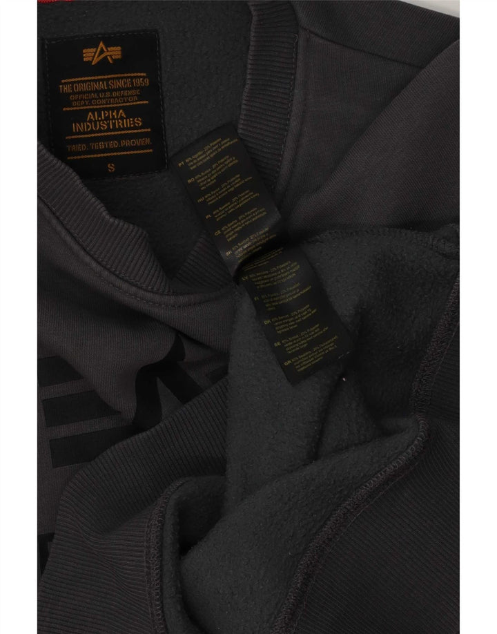 Мужской свитшот с рисунком Alpha Industries, маленький серый хлопковый джемпер