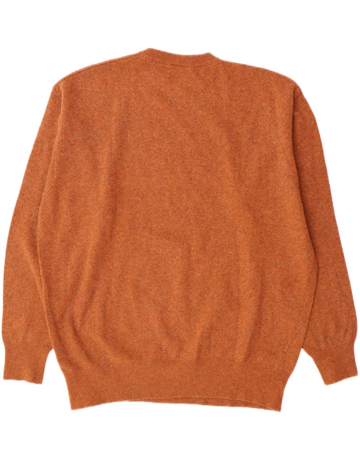 Мужской свитер Lacoste с круглым вырезом, размер 6 XL, коричневый из овечьей шерсти