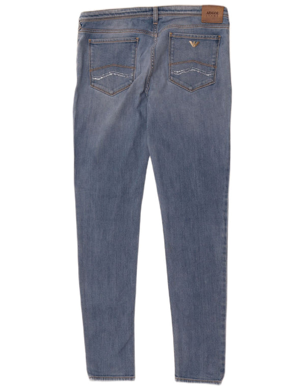 Женские джинсы скинни Armani W33 L31 синие, хлопок