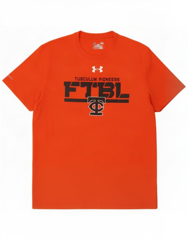 Мужская футболка Under Armour Tusculum Pioneers FTBL с рисунком, большой оранжевый