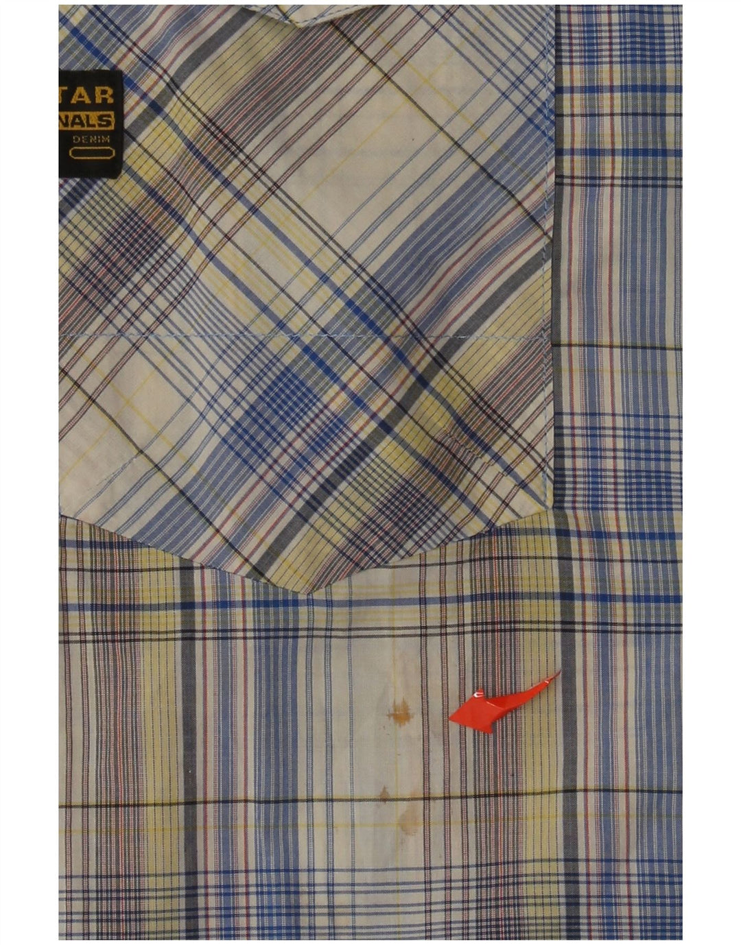 Мужская рубашка G-Star с коротким рукавом и рисунком, размер XL, разноцветный хлопок в клетку