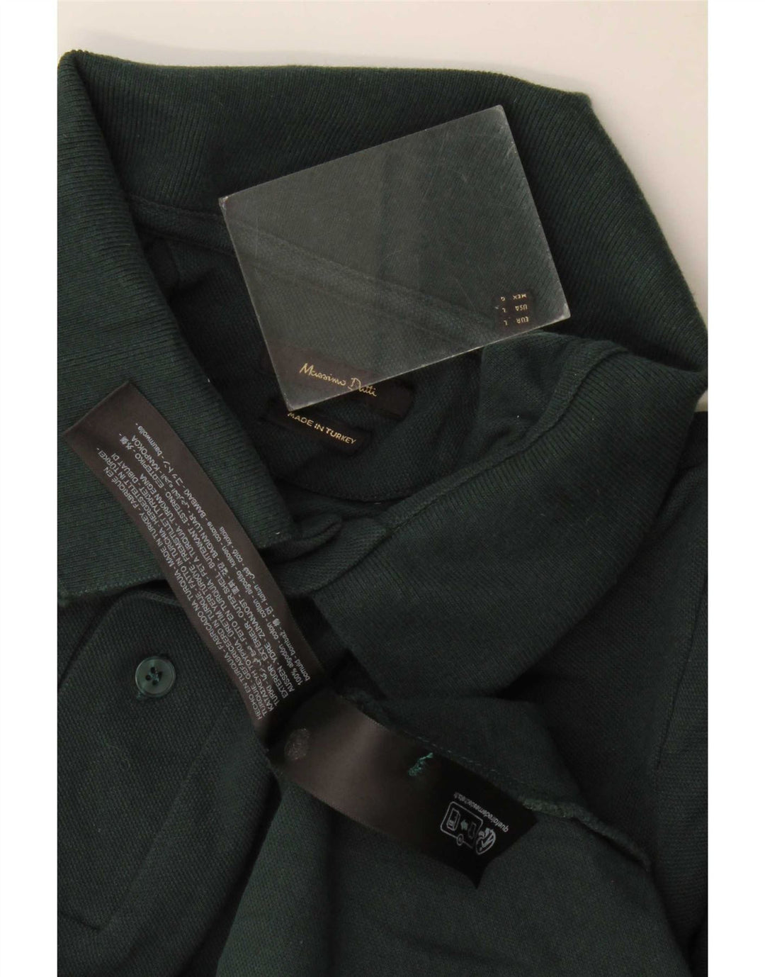 Мужская рубашка-поло обычного кроя Massimo Dutti, зеленый хлопок, большой размер