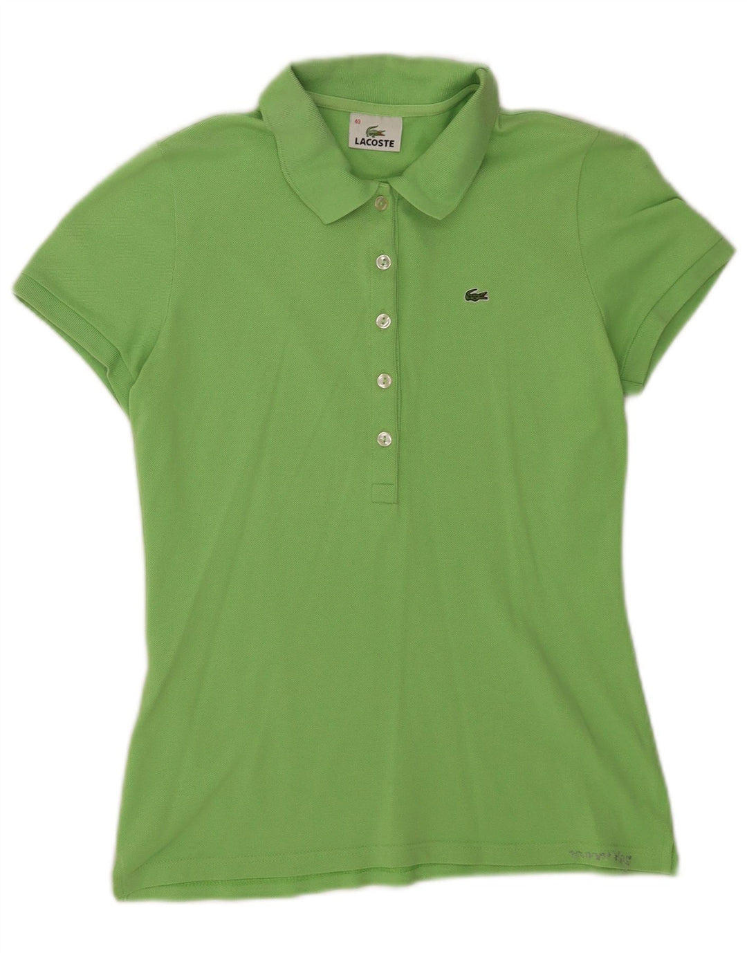Женская рубашка поло Lacoste, размер 40, средний зеленый хлопок, хлопок