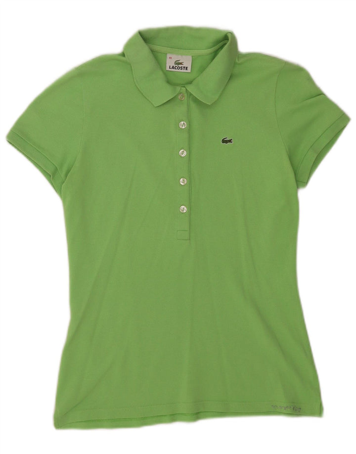 Женская рубашка поло Lacoste, размер 40, средний зеленый хлопок, хлопок