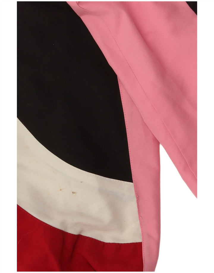 Винтажный мужской спортивный костюм, верхняя куртка, маленький черный полиэстер с цветными блоками