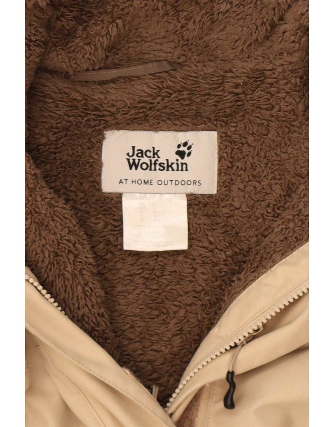 Женская парка Jack Wolfskin с капюшоном UK 14, средний бежевый полиэстер