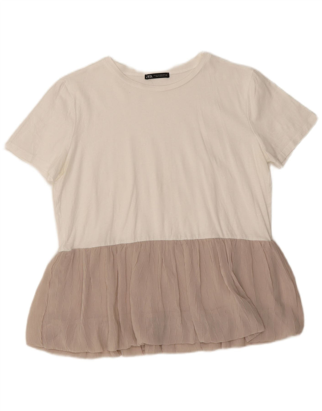 Женская блузка ZARA Top UK 14, средний цвет, белый цвет