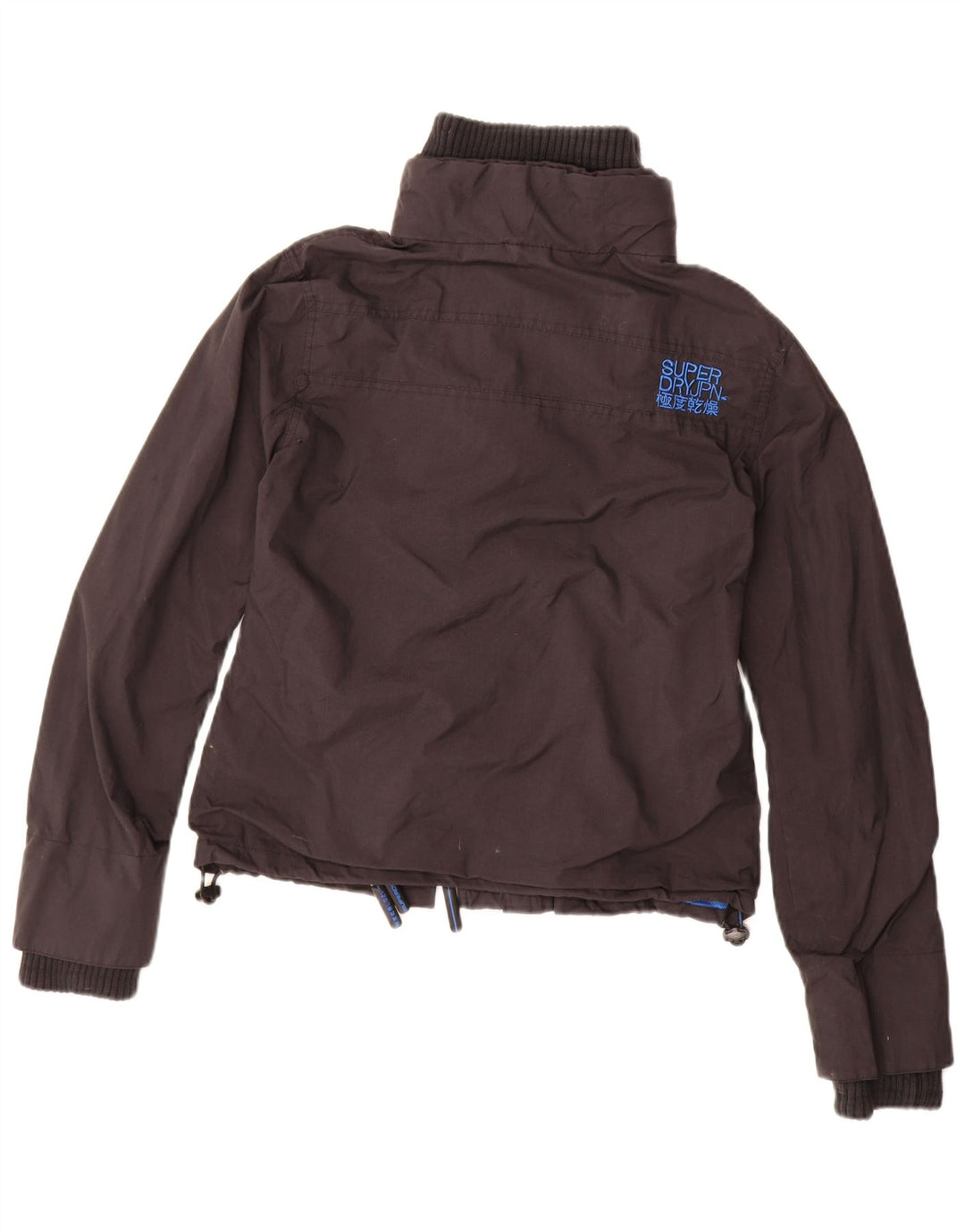 SUPERDRY Женская дождевик с графическим рисунком UK 16, большой черный нейлон