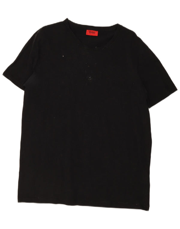 Hugo Boss Mens T-Shirt Top 2XL Black Cotton