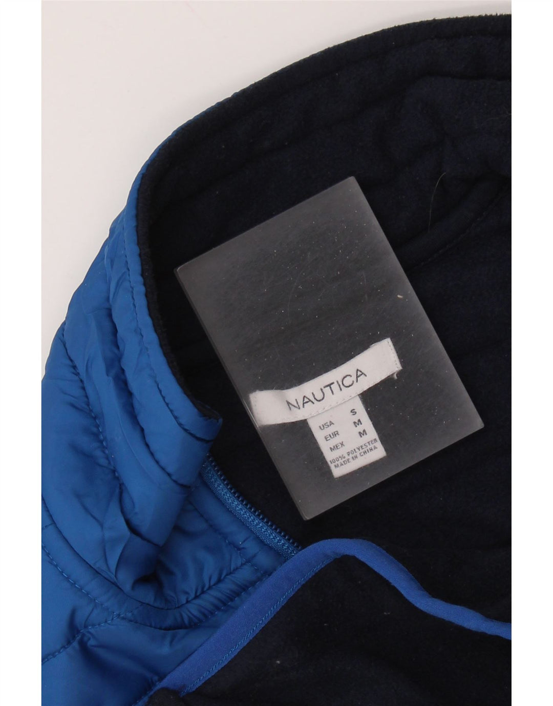 Женский флисовый жилет NAUTICA UK 10, маленький размер, темно-синий, полиэстер с цветными блоками