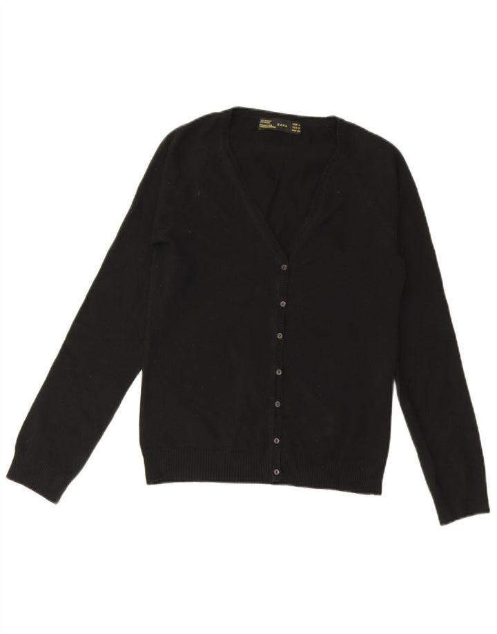 Женский кардиган Zara UK 12, средний черный хлопковый свитер