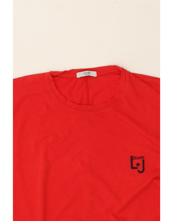 LIU JO Womens Graphic T-Shirt Top UK 16 Large Red Cotton | Vintage Liu Jo | Thrift | Second-Hand Liu Jo | Used Clothing | Messina Hembry 