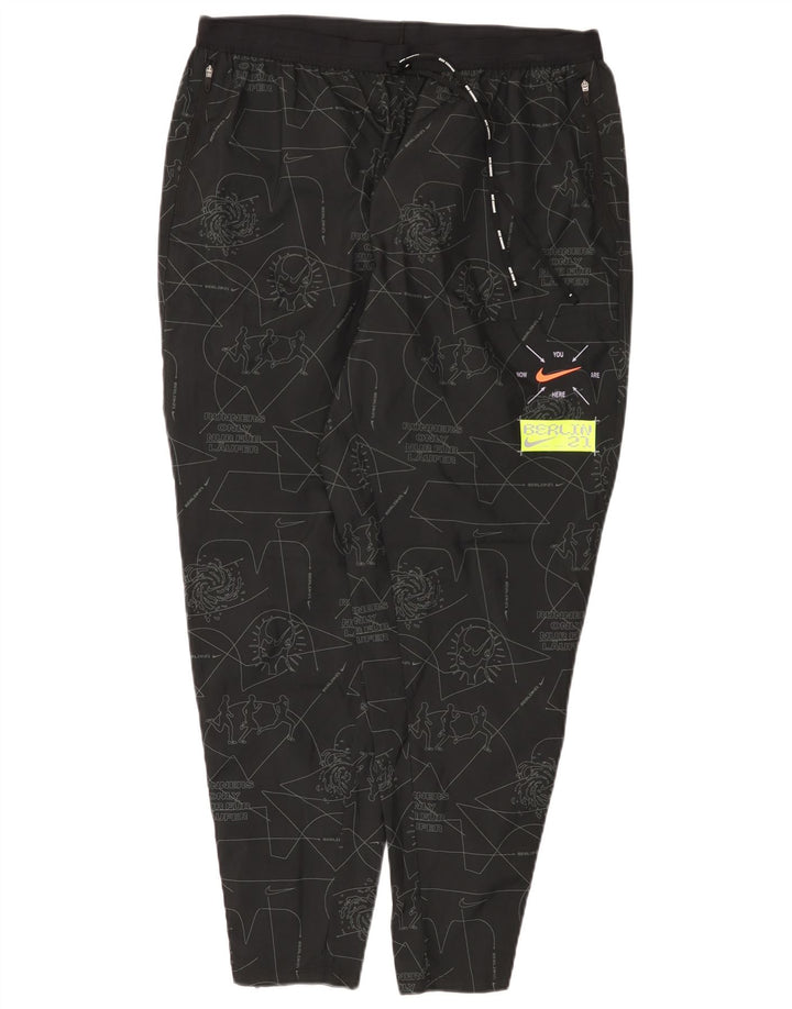 Женские спортивные брюки Nike Dri Fit с абстрактным узором, Великобритания 18 XL, черные