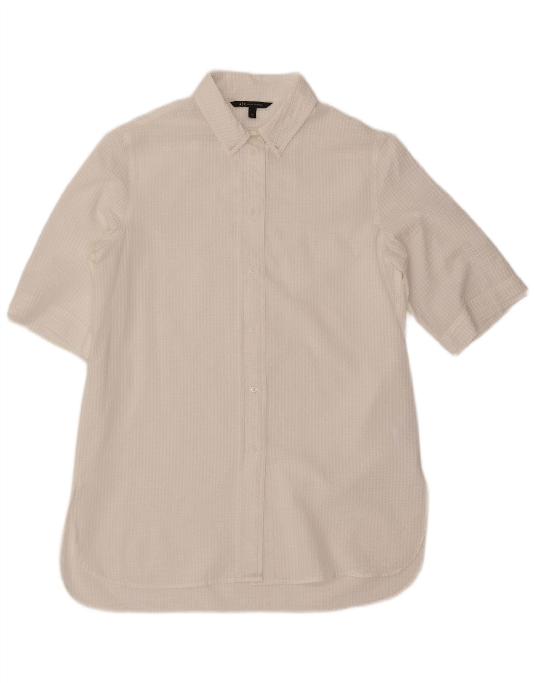 Женское платье-рубашка ARMANI EXCHANGE UK 14, средний белый в тонкую полоску