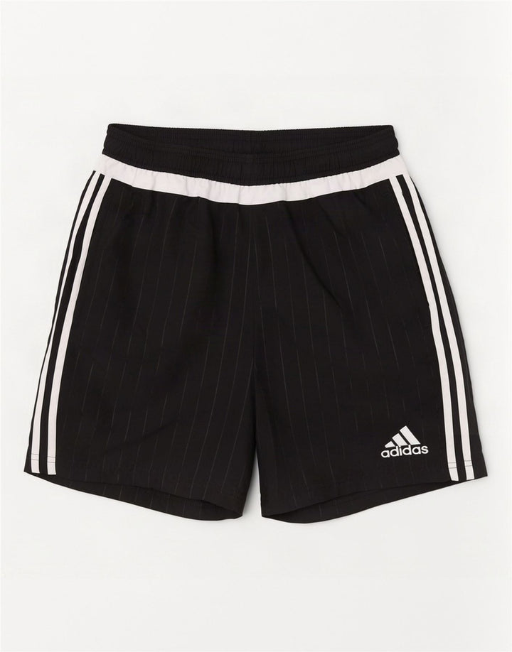 Мужские спортивные шорты Adidas из полиэстера в черную полоску среднего размера