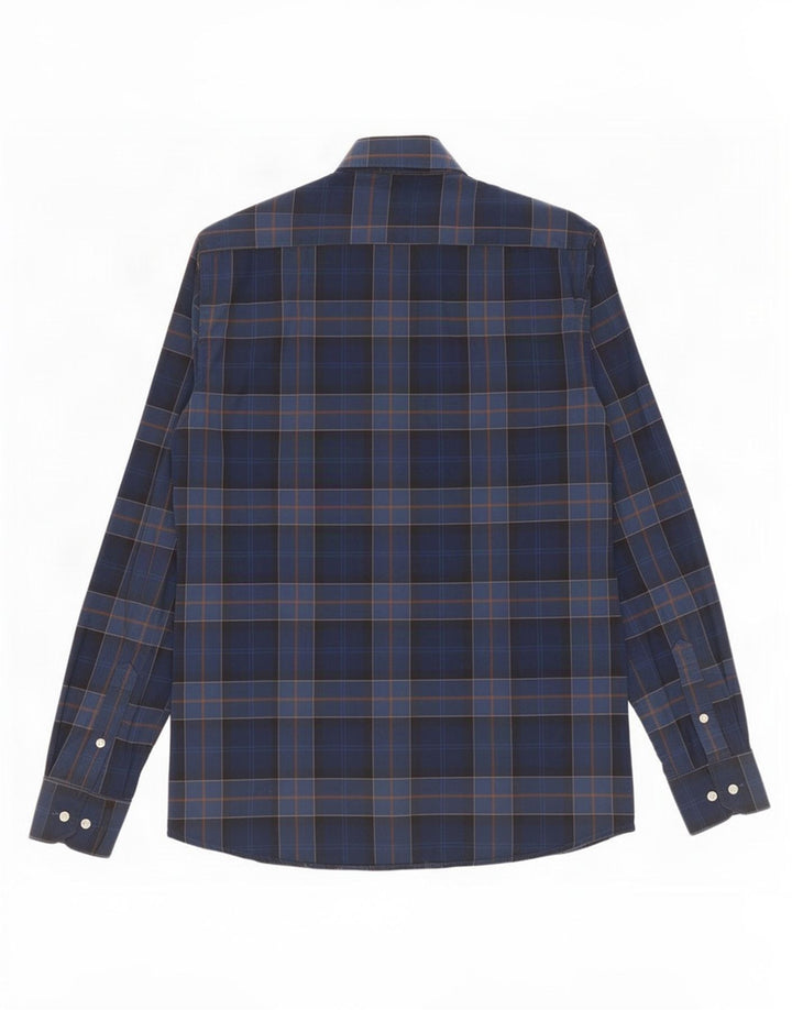 Мужская рубашка в клетку Barbour среднего размера из хлопка в клетку синего цвета