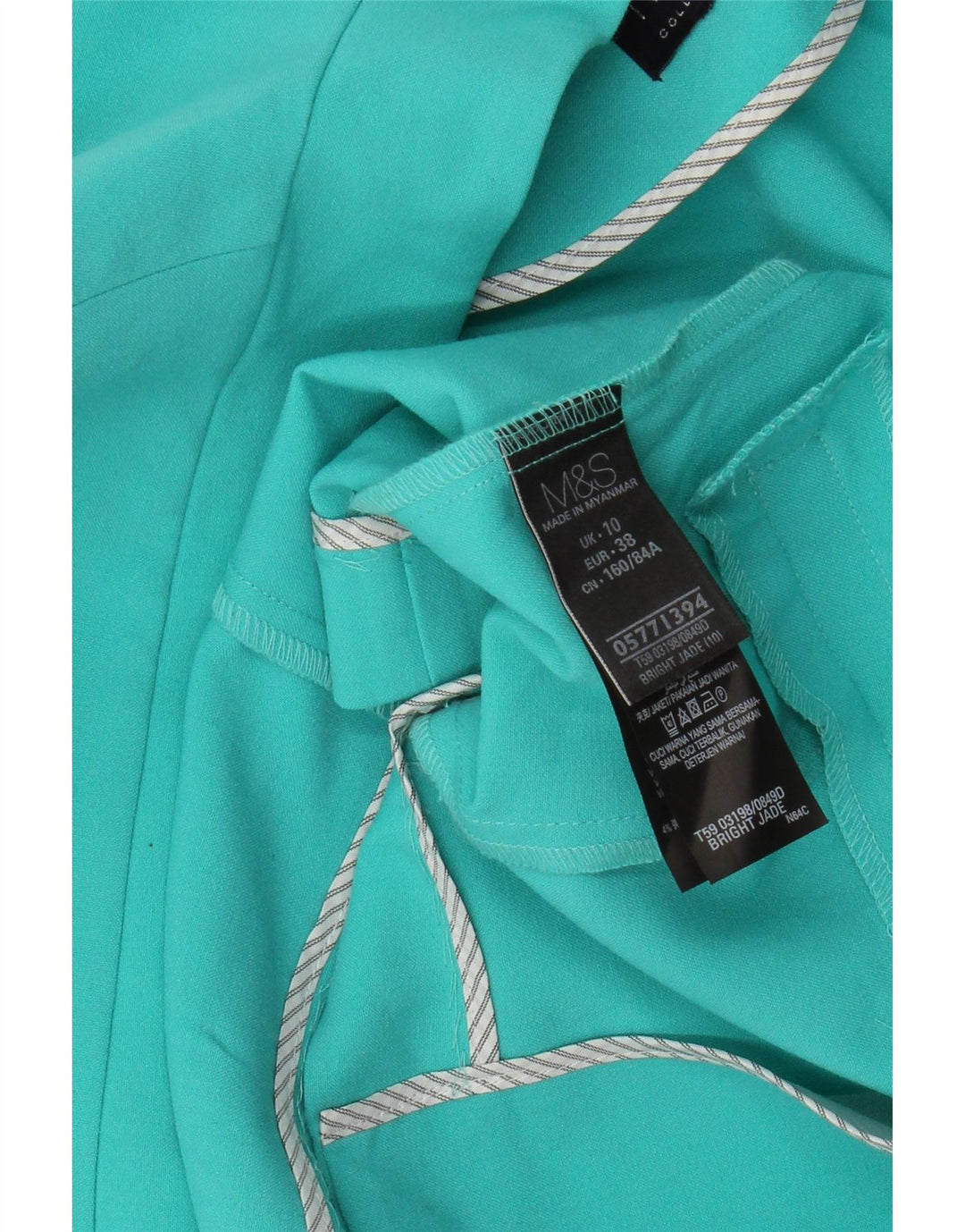 Женский открытый пиджак Marks & Spencer UK 10, маленький бирюзовый полиэстер