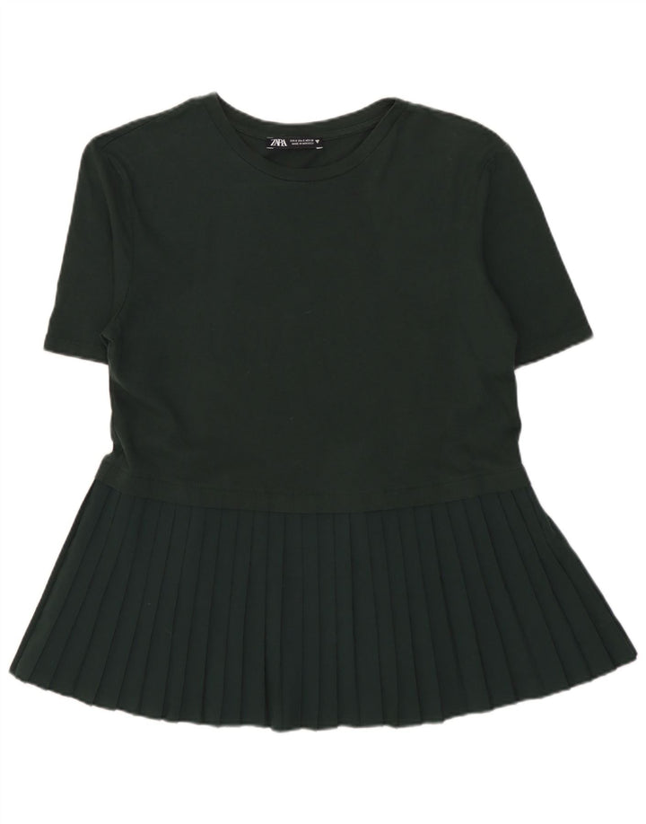 Женская блузка Zara Top UK 10, маленький цвет хаки
