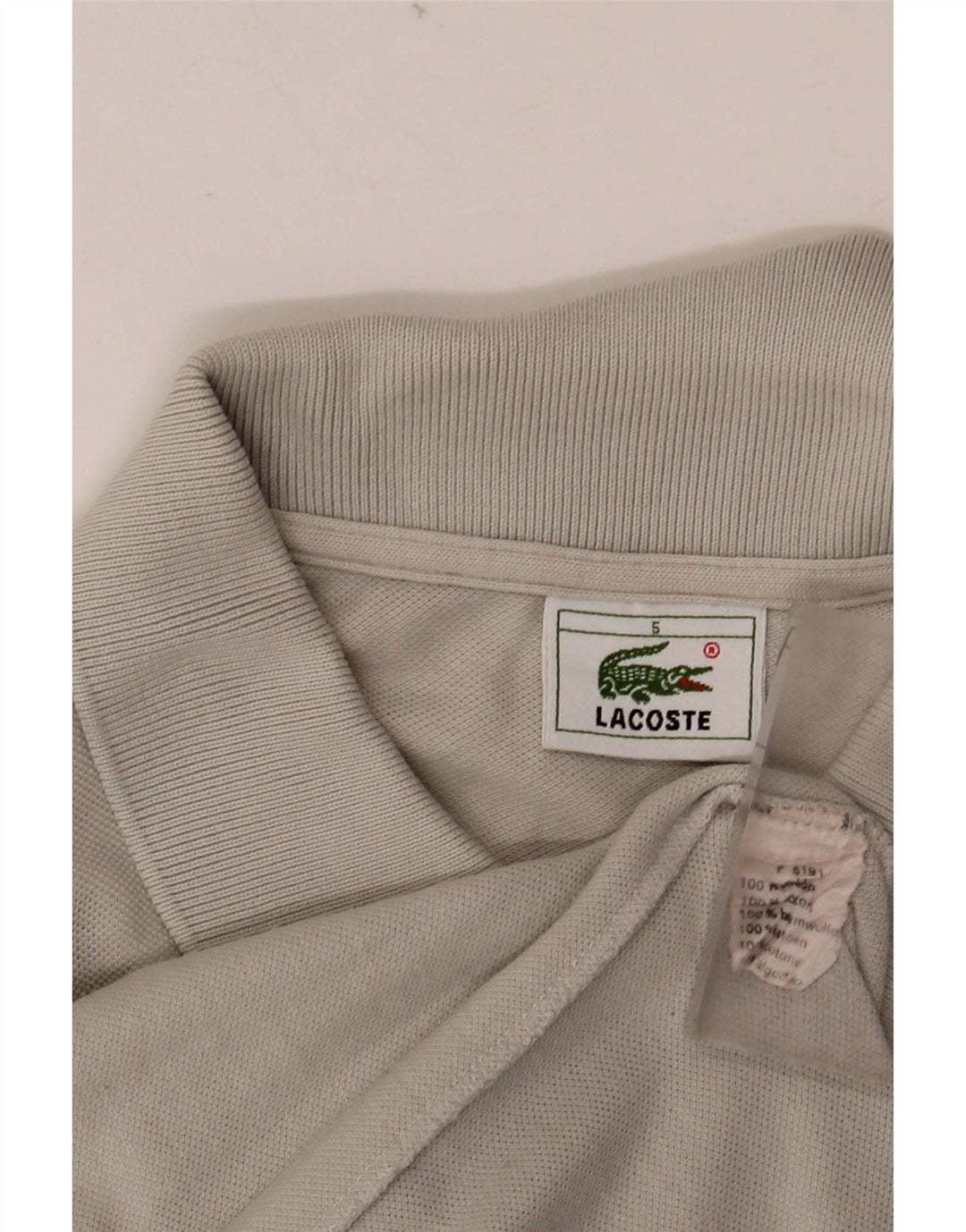 Мужская рубашка-поло LACOSTE, размер 5, большая, серая, хлопок