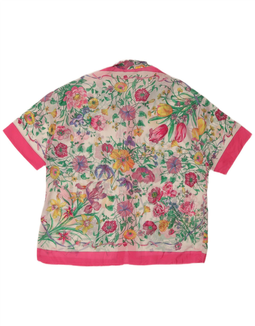 BENETTON Womens Oversized Shirt Blouse UK 14 Medium Multicoloured Floral