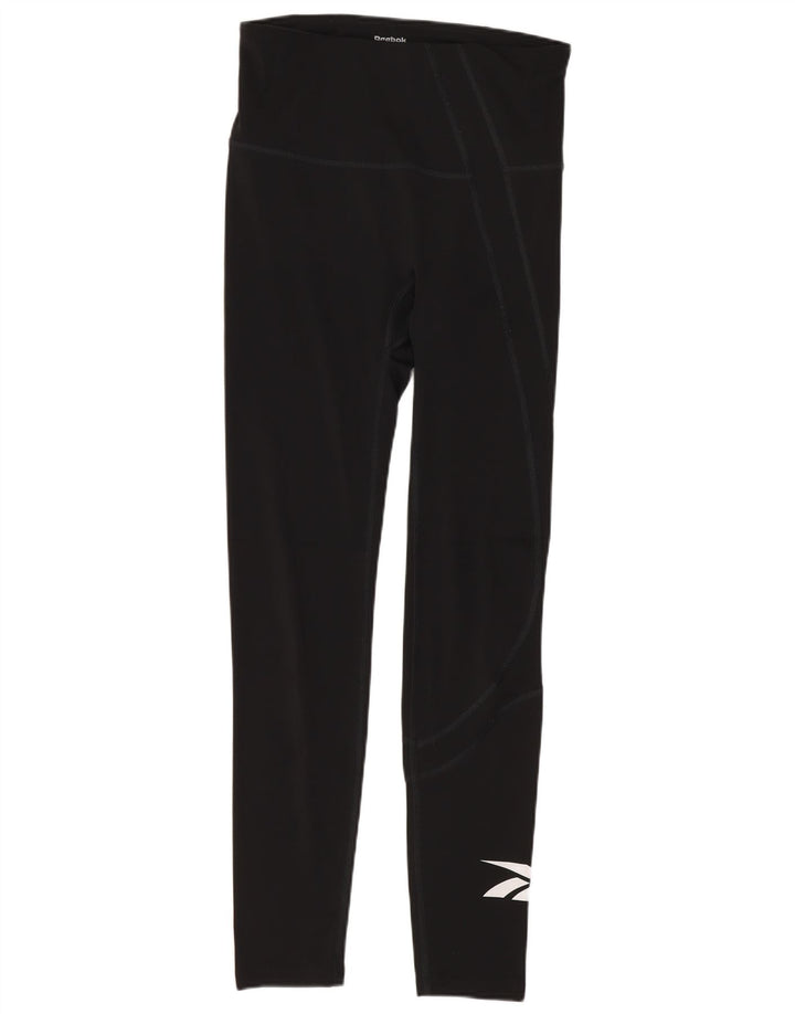 Женские леггинсы Reebok UK 8/10, маленькие, черные, полиэстер