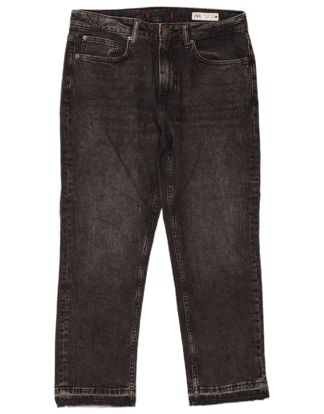 Женские прямые джинсы ZARA EU 38, маленькие W28 L26, черные