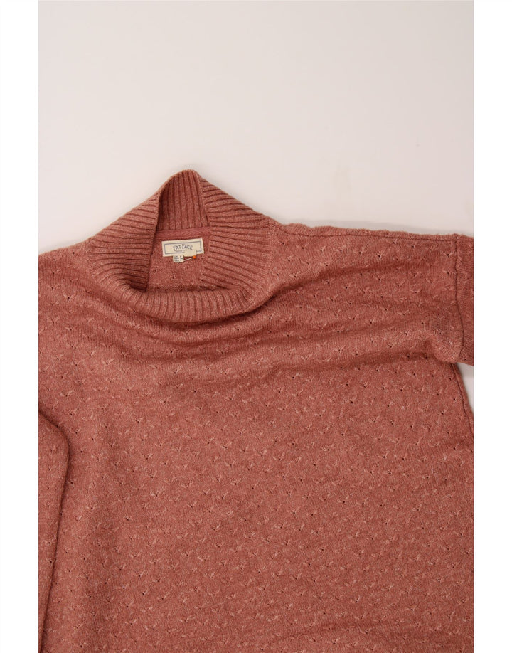 FAT FACE Womens Longline Turtle Neck Jumper Sweater UK 8 Small Pink Vintage Fat Face and Second-Hand Fat Face from Messina Hembry 
