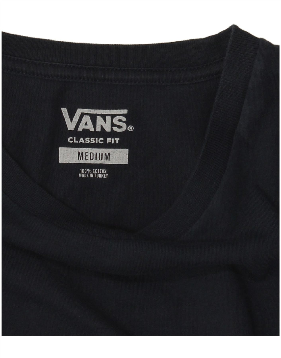Мужская футболка классического кроя с рисунком Vans, средний темно-синий хлопковый топ