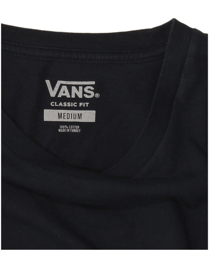 Мужская футболка классического кроя с рисунком Vans, средний темно-синий хлопковый топ