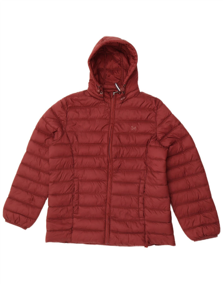 Crew Clothing Женская утепленная куртка с капюшоном UK 12, средний бордовый полиамид