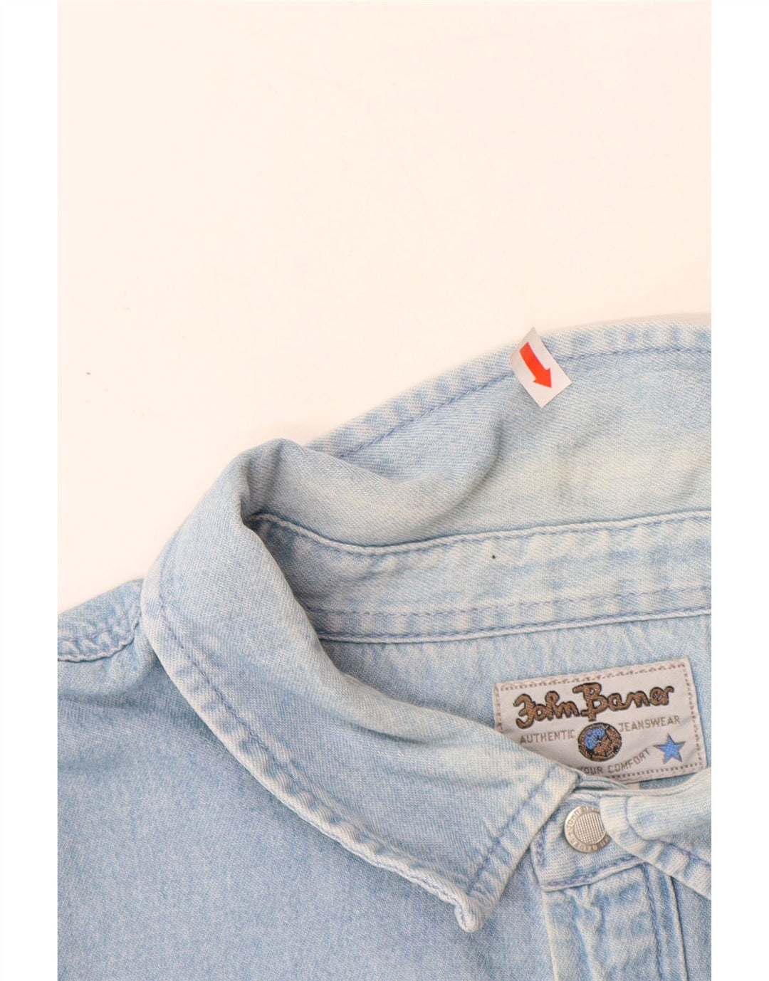 JOHN BANER Мужская джинсовая рубашка 3XL, синяя, хлопок