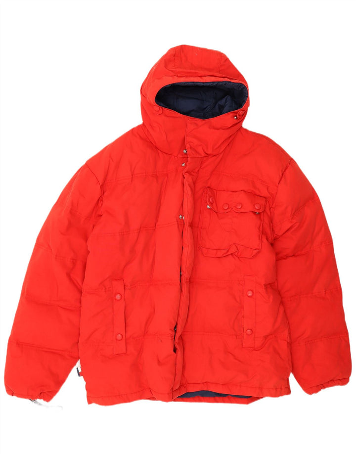 Мужская стеганая куртка с капюшоном Tommy Hilfiger UK 40, большая красная полиэстер