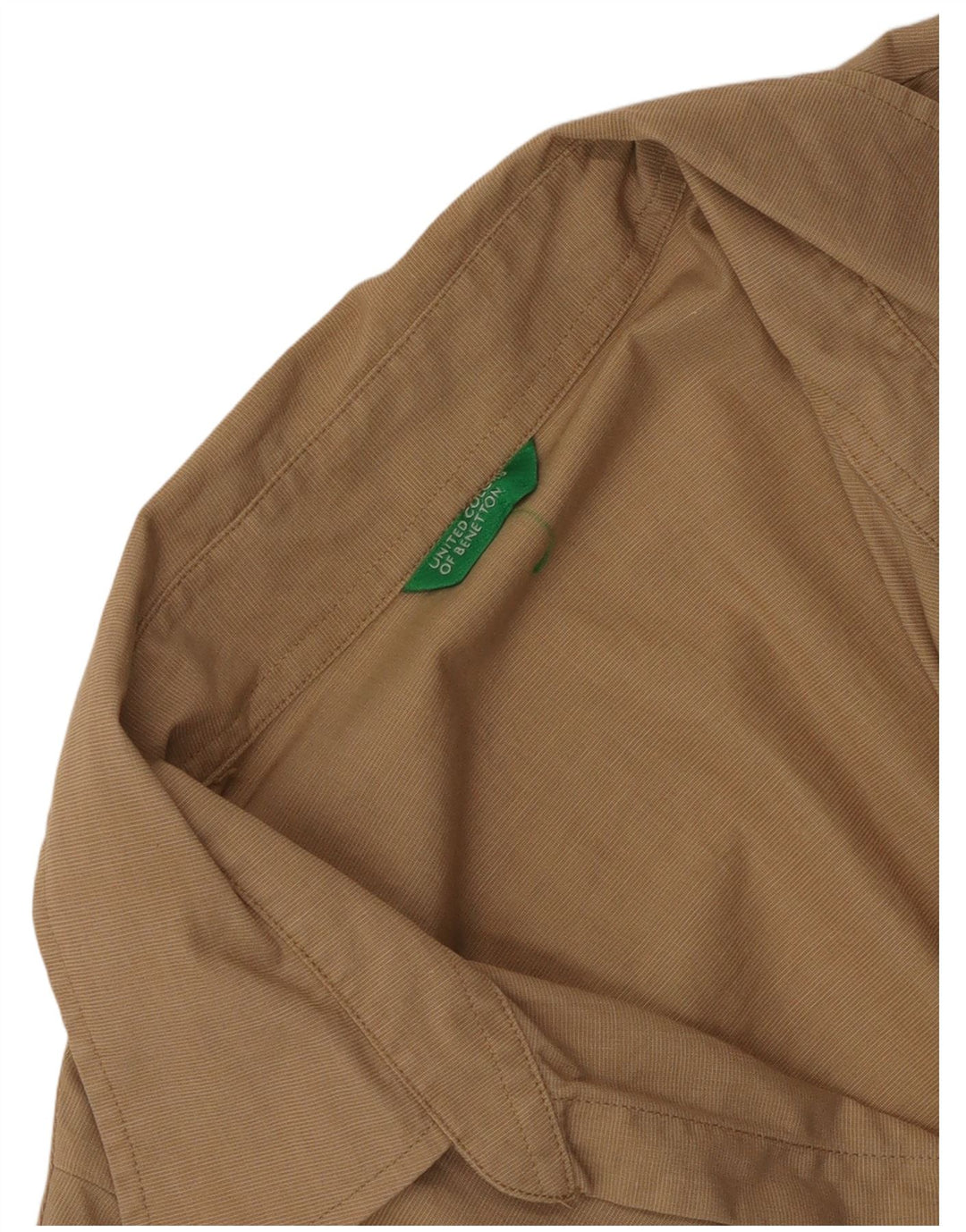Женская блузка-рубашка с рукавом 3/4 Benetton UK 12, средний бежевый