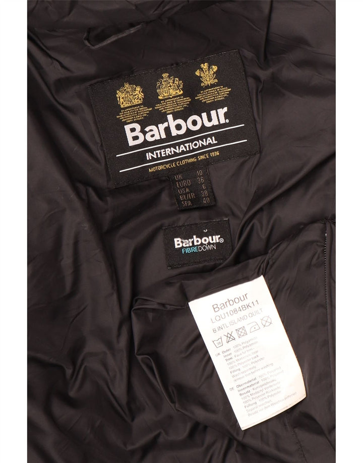 Женская стеганая куртка с капюшоном Barbour UK 10, маленькая, черная, полиамид
