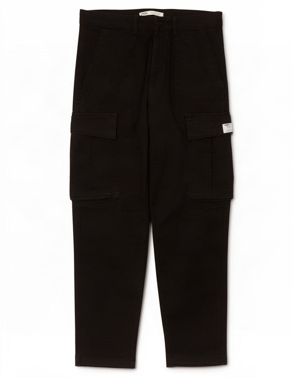 Мужские прямые брюки карго Zara EU 40 Medium W31 L28, черные, хлопковые