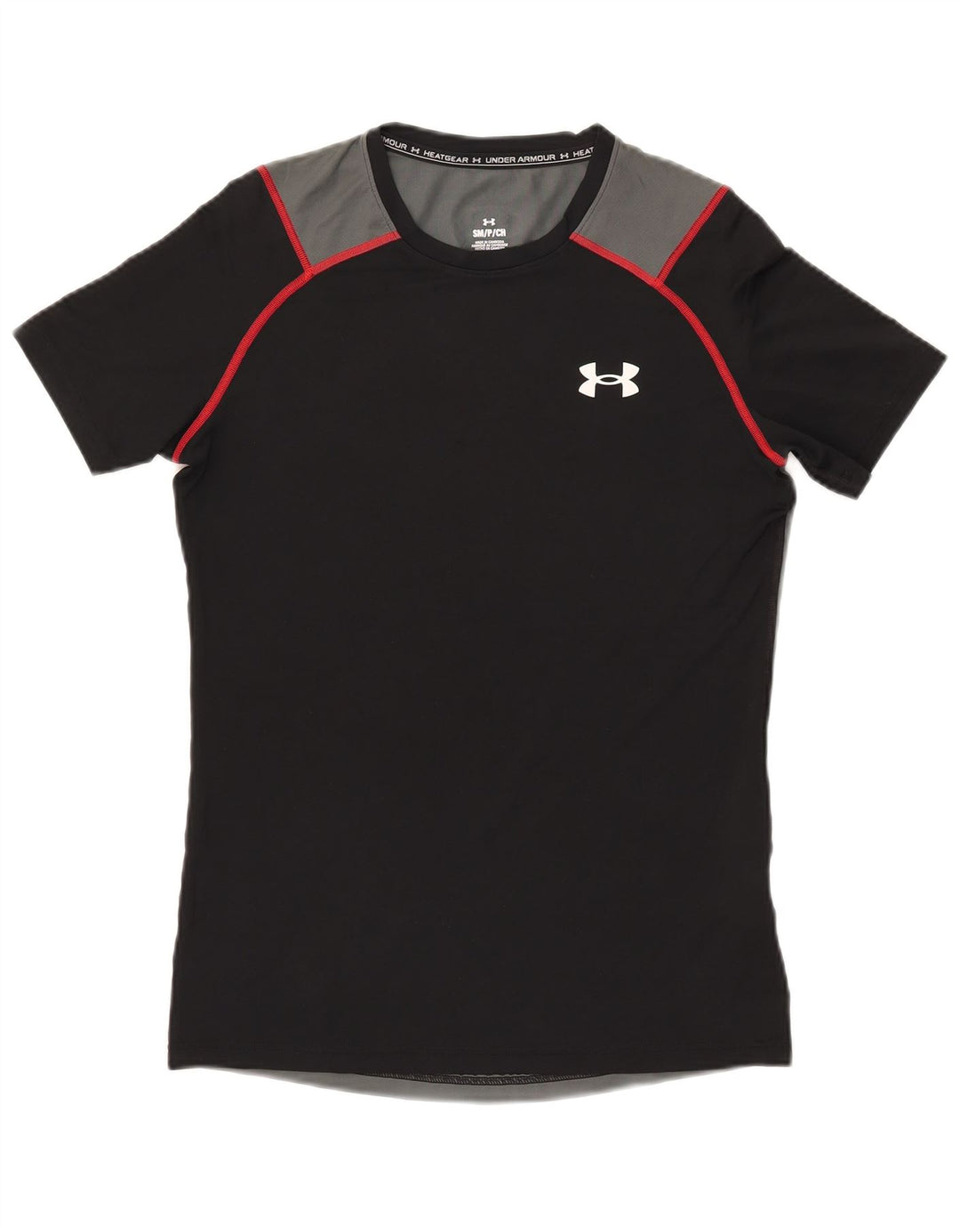 Мужская футболка Under Armour, верх, маленький черный, полиэстер с цветными блоками