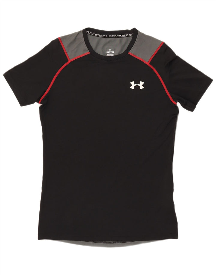 Мужская футболка Under Armour, верх, маленький черный, полиэстер с цветными блоками